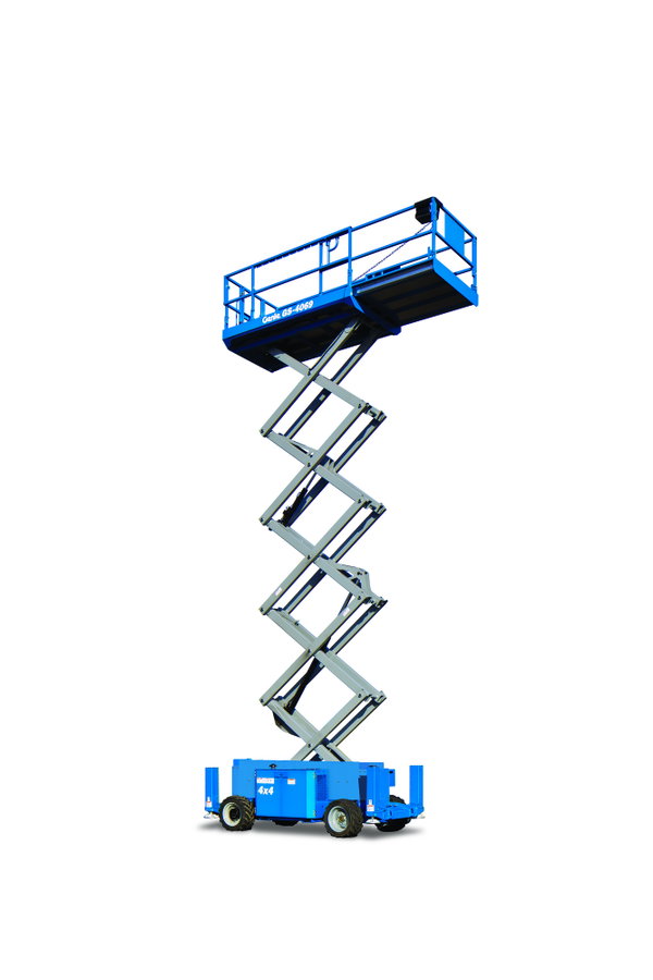 Saxlift, självg, med stödben, XL plattform < 12 m pfh, diesel